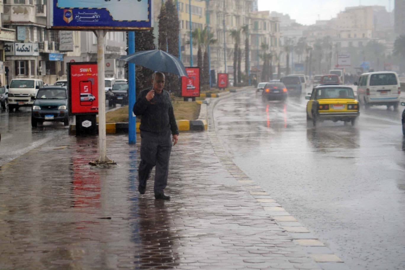 Low-pressure system and rain on Egypt until the weekend