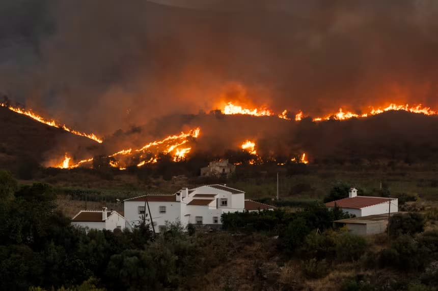 Heat and fire generate overlapping problems for much of southern Europe