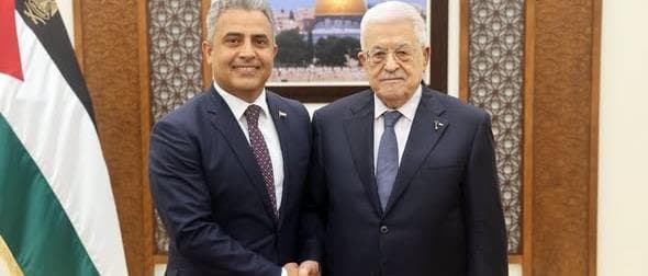 Egyptian ambassador to Ramallah presents credentials to Palestinian president