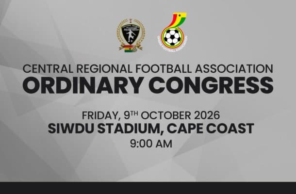 2026 Central Regional Football Association Ordinary Congress comes off on October 9