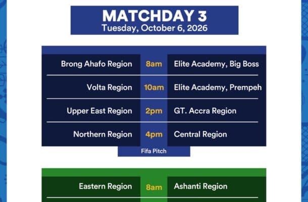 KGL U17 Colts 2026: Brong Ahafo, Prempeh Elite Academy chase winning momentum on Matchday Three