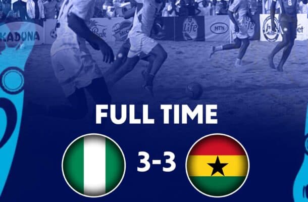 Black Sharks hold Nigeria to thrilling 3-3 draw ahead of decisive Beach Soccer AFCON qualifier in Keta