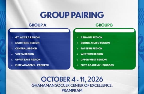 Groups announced for 2026 KGL Foundation Inter-Regional U17 Colts Championship