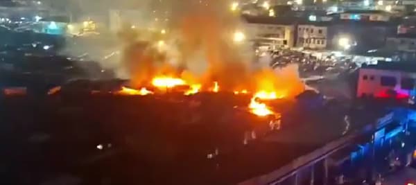 Fire guts shops at Kumasi Central Market