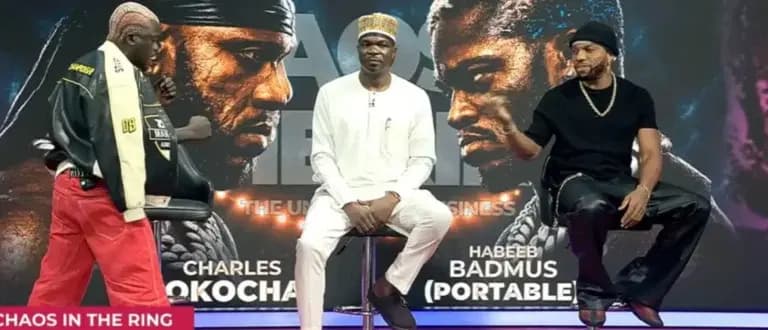 Celebrity Bout: Portable, Charles Okocha trade words at boxing face-off