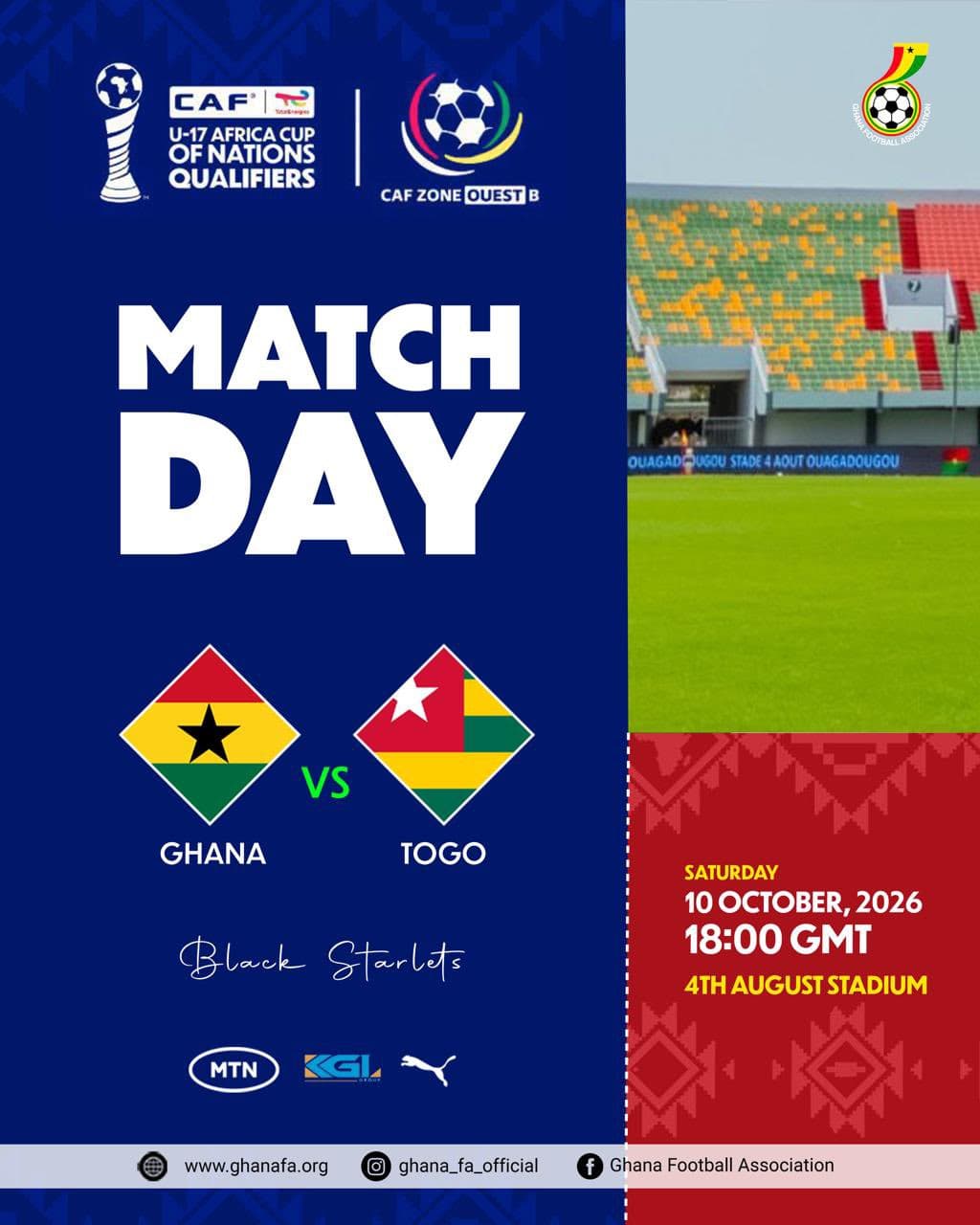 Black Starlets Begin WAFU B U-17 Campaign Against Togo