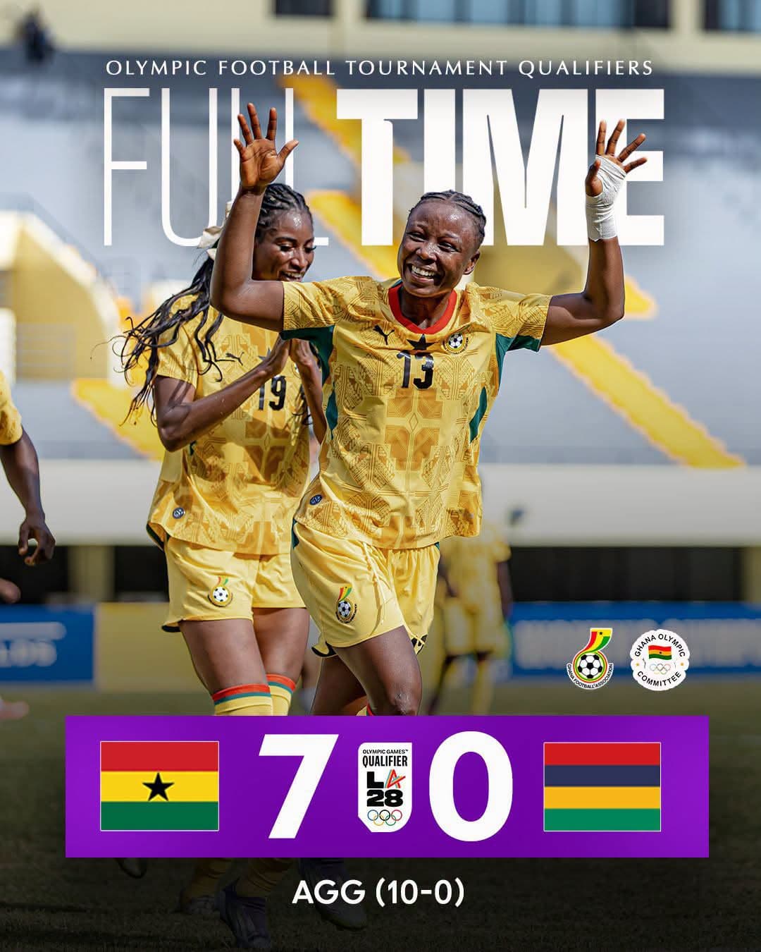 Los Angeles 2028 Olympic Games: Ghana turn on the style in 7-0 rout of Mauritius