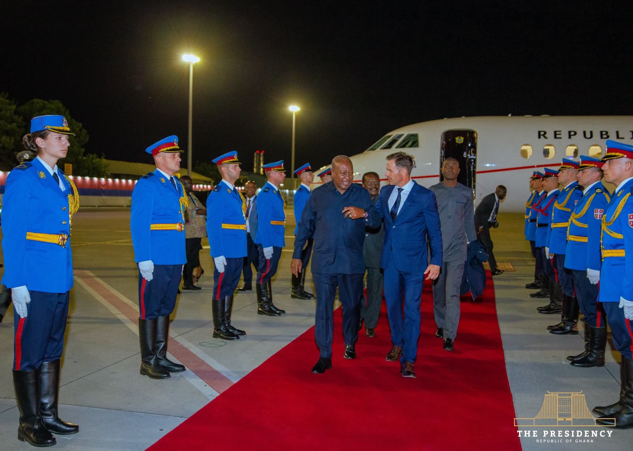 President Mahama arrives in Belgrade for Non-Aligned Movement’s 65th anniversary