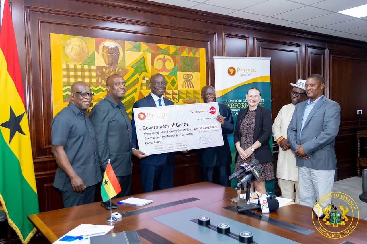 Government receives US$ 35 million dividend from Perseus Mining Ghana Limited