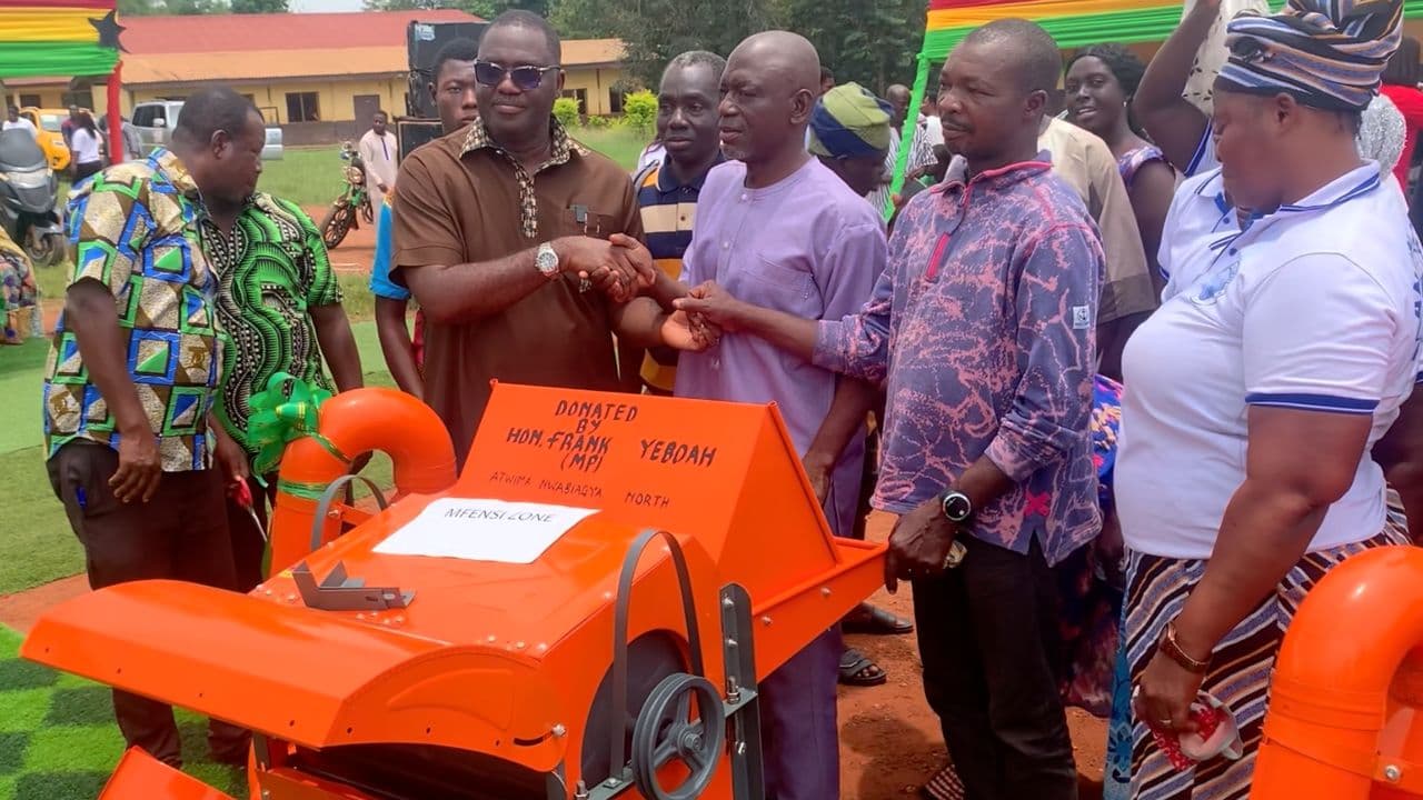 Atwima Nwabiagya North MP supports rice farmers with threshers
