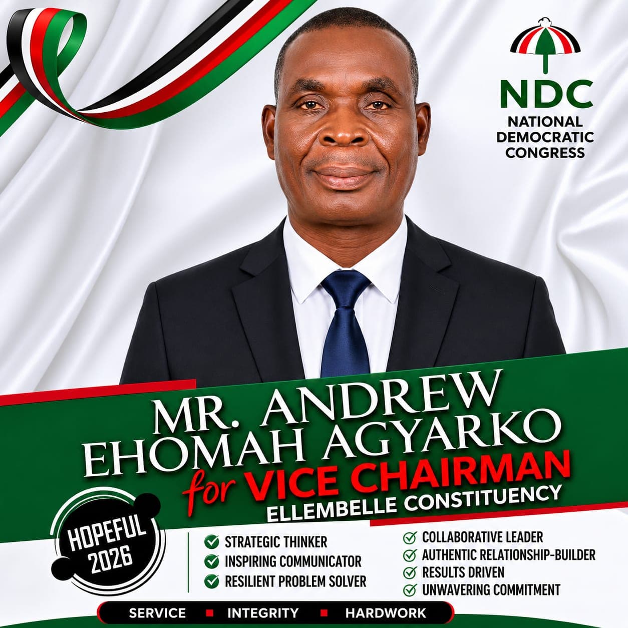 Andrew Ehoma Agyarko vies for Ellembelle NDC Vice-Chairmanship slot