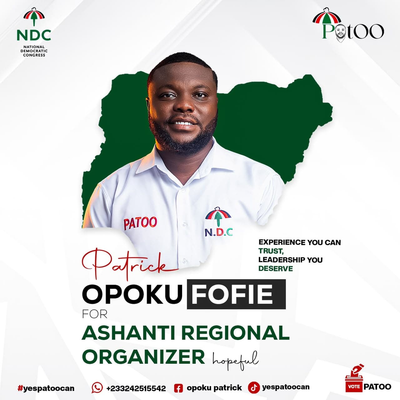 Opoku Fofie promises grassroots-centred approach as NDC Ashanti Regional Organiser
