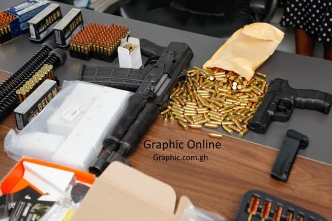 Tema Port: Customs intercepts assault rifle, two pistols and 610 rounds of ammunition being smuggled into Ghana