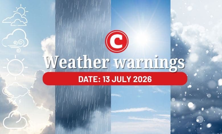 Yellow level 1 storm warning for Mpumalanga as cool, showery conditions swoop in on Monday