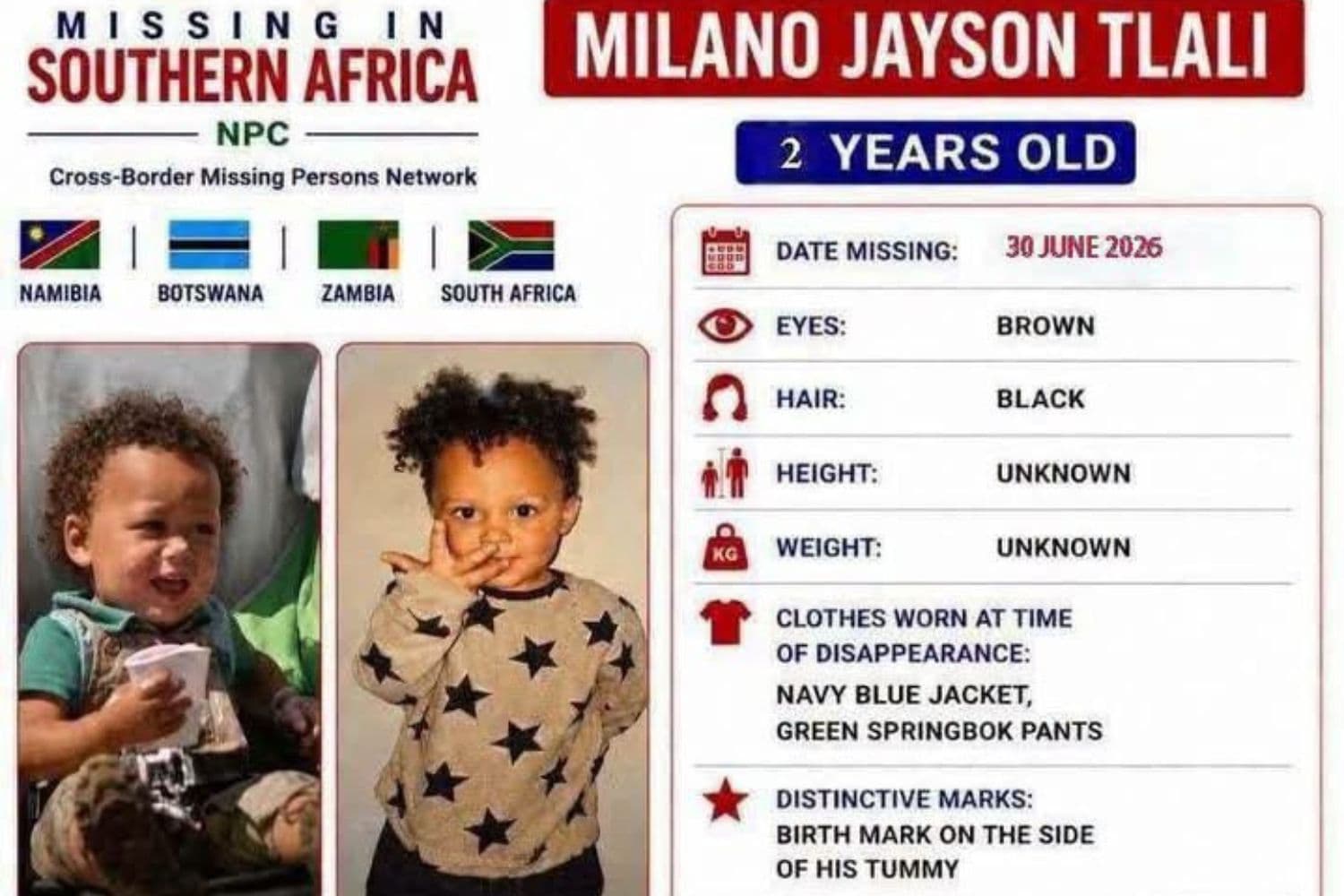 50 days and counting: Where is 2-year-old Milano Tlali?