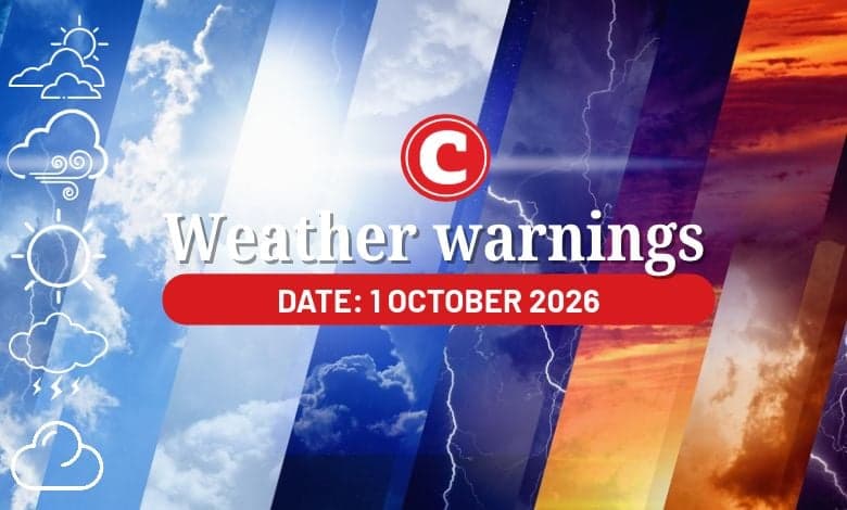 Weather alert: Cloudy, cool to fine and hot conditions