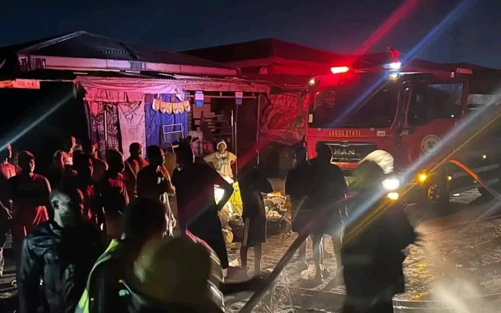 Fire destroys 17 shops in Lagos market