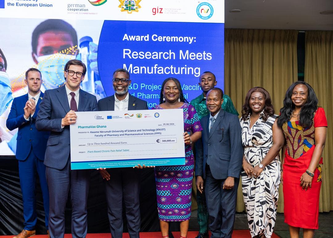 KNUST-led consortium secures €300,000 grant for pain relief medicine