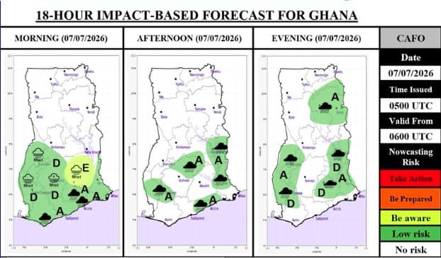 Slight coastal rain, evening thunderstorms expected across parts of Ghana – GMet
