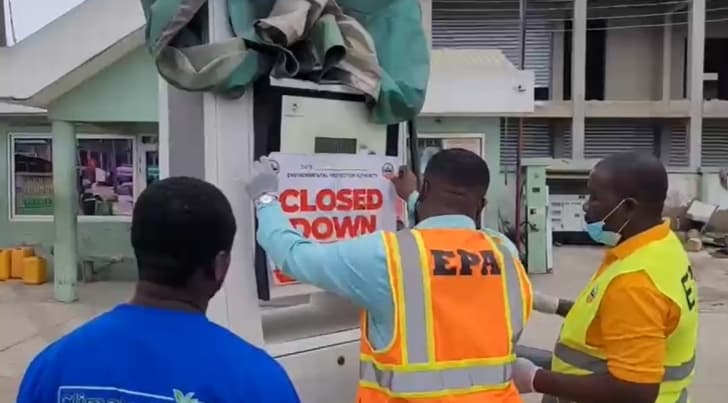 EPA closes Kasoa fuel station over sanitation and flooding concerns