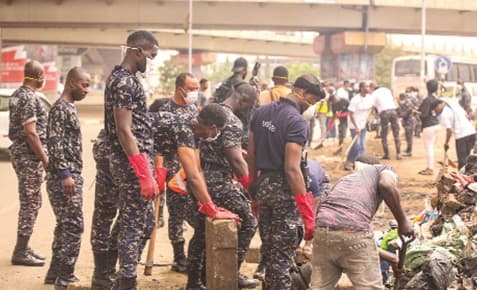 Ghana news Security forces lead clean-up exercise...   Security forces lead clean-up exercise...