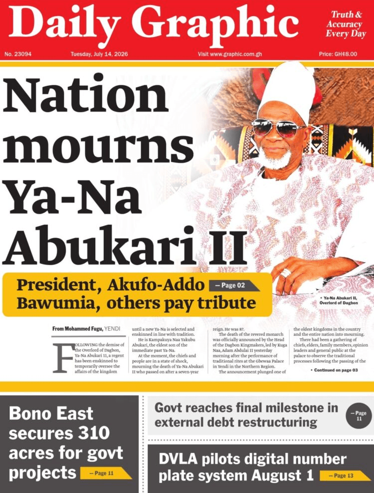 Today’s Front pages: Tuesday, July 14, 2026