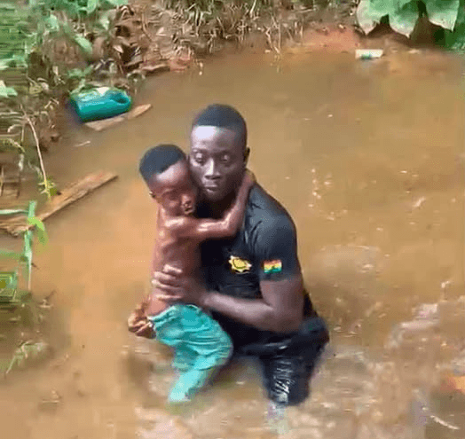 GNFS team rescues three-year-old boy from drowning at Nkawkaw