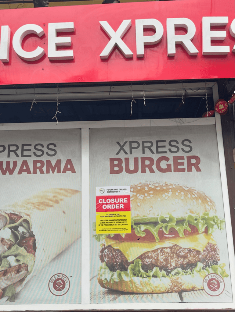 FDA shuts down food establishments at Osu Oxford Street over hygiene permit violations