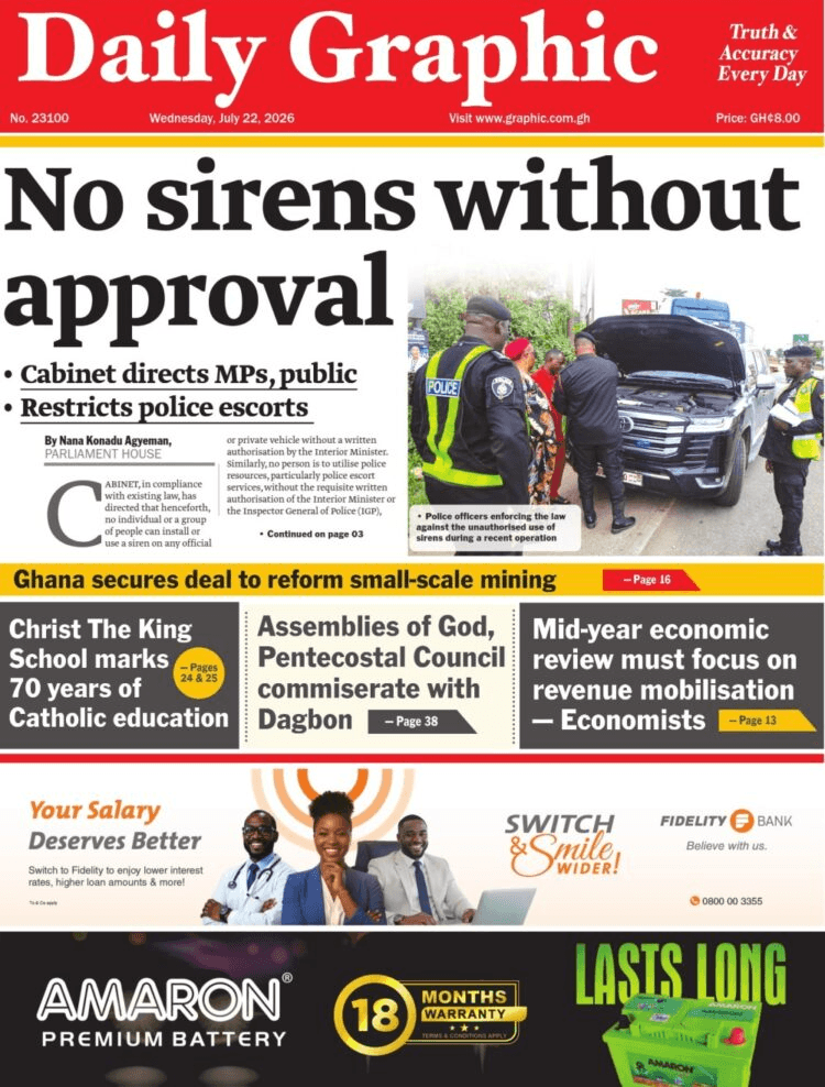 Today’s front pages: Wednesday, July 22, 2026