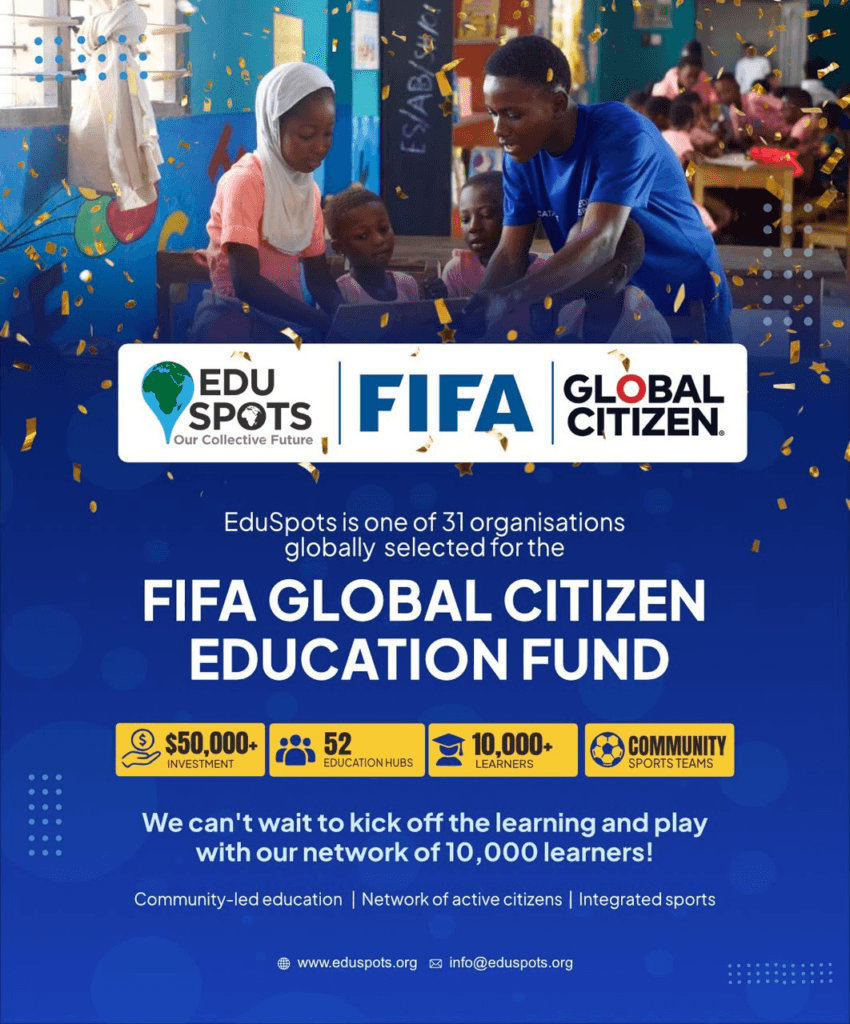 EduSpots selected among 31 organisations worldwide for FIFA Global Citizen Education Fund