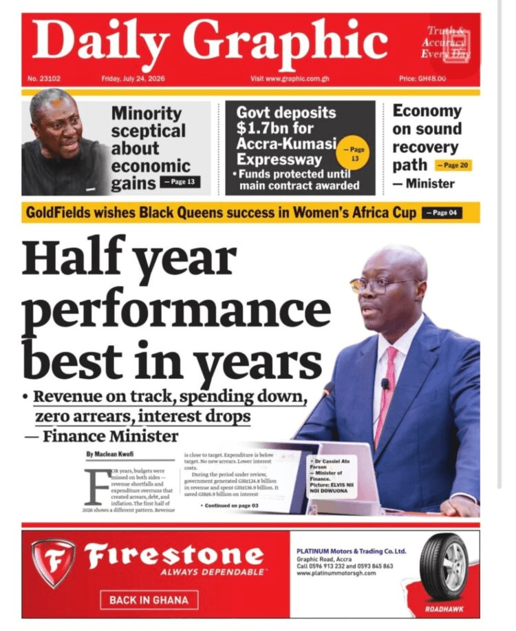Today’s Front Pages: Friday, July 24, 2026