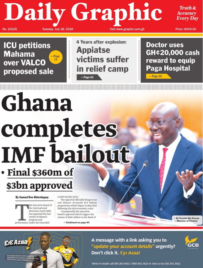 Today’s front pages: Tuesday, July 28, 2026