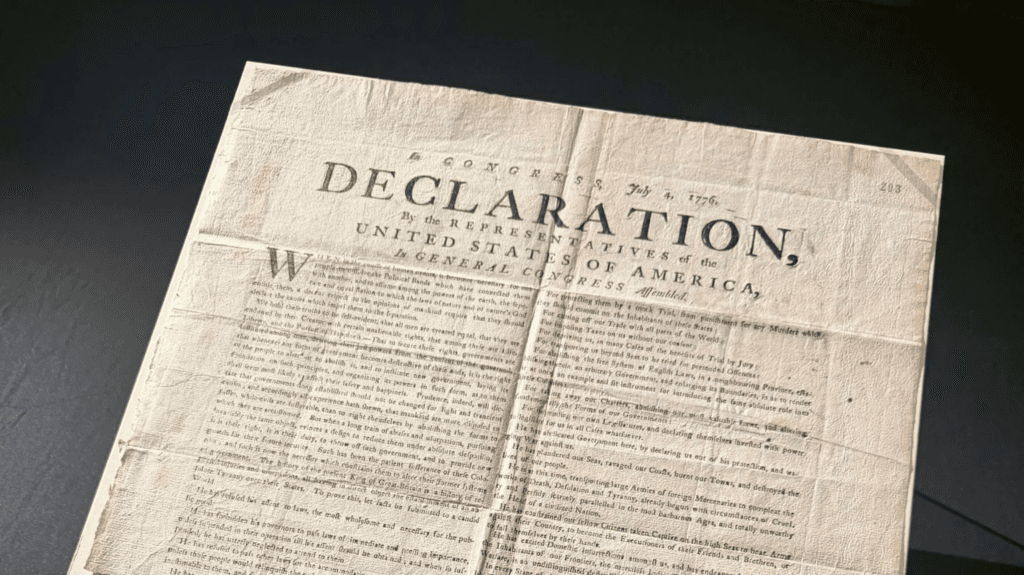 Rare copy of US Declaration of Independence found by volunteer in UK archives