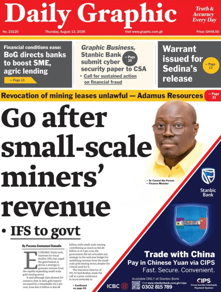 Today’s front pages: Thursday, August 13, 2026