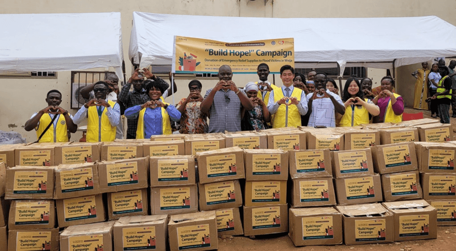 World Mission Society Church of God provides food packages to Weija-Gbawe flood victims