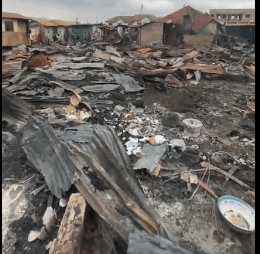 Fire destroys more than 27 wooden structures at Spintex Coastal junction