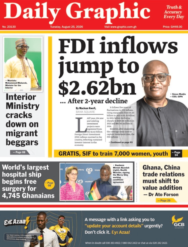 Today’s Front pages: Tuesday, August 25, 2026