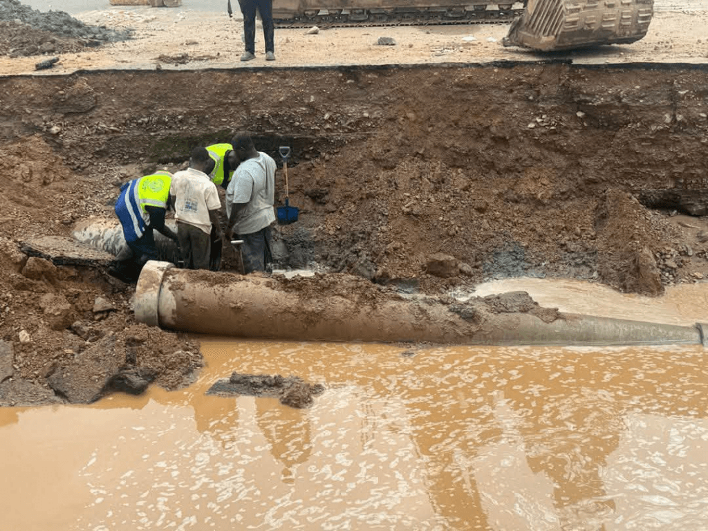 Water supply disrupted in parts of Western Accra after pipeline damage