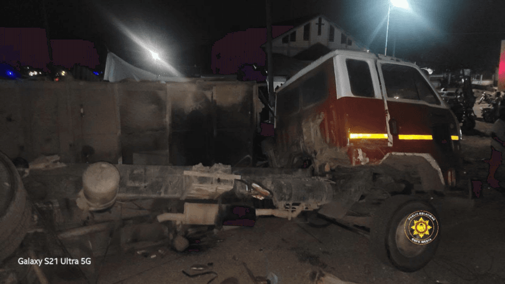 Man trapped beneath loaded truck after it overturns at Kibi