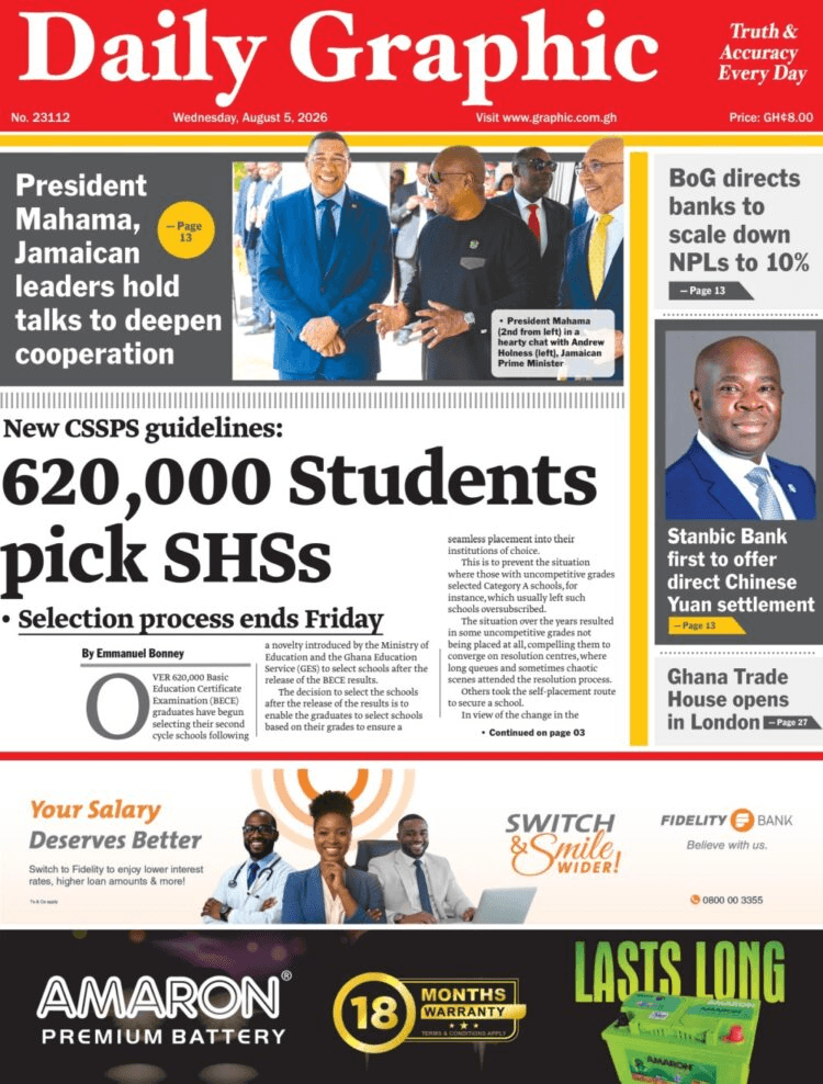 Today’s Front pages: Wednesday, August 5, 2026
