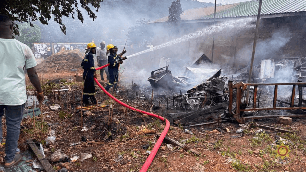 GNFS contains mechanic shop fire on S.D.A road in Ho