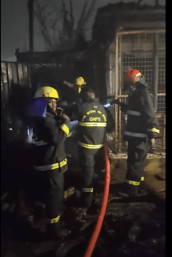 GNFS contains fire outbreak at Teshie Lekma Road near Lekma Hospital