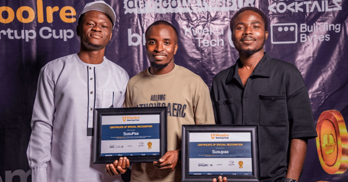 SusuPaa wins double at Moolre Startup Cup
