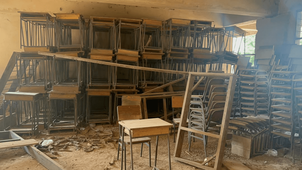 Desks rotting in abandoned Kintampo South E-Block: A decade of neglect and a waste of state resources
