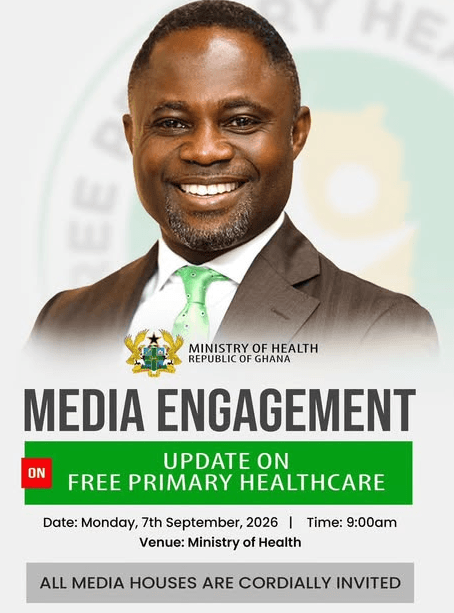 Health Minister to brief media on Free Primary Healthcare programme on Monday