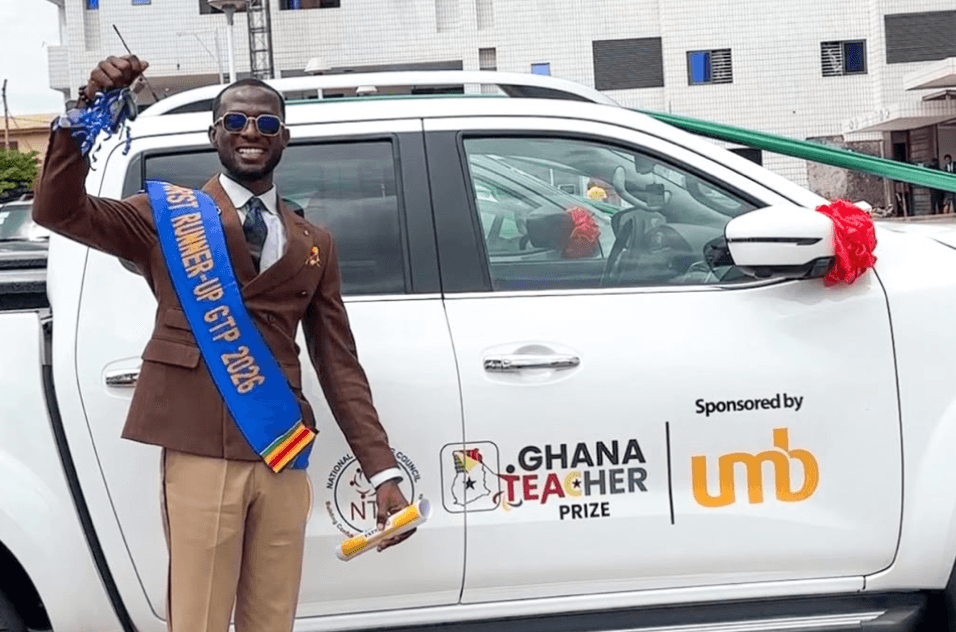 UMB rewards Ghana Teacher Prize first runner-up with 4×4 pick-up