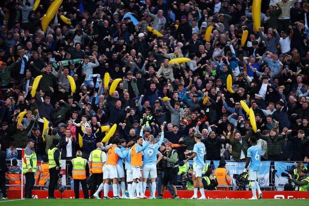 Man City silence hostile Anfield with 3-0 win over Liverpool