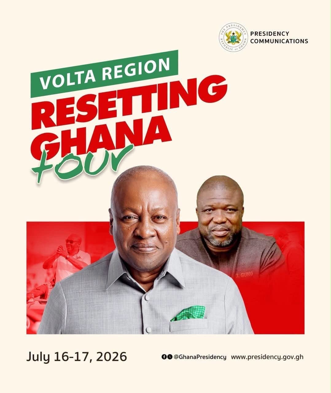 President Mahama begins Volta Region tour