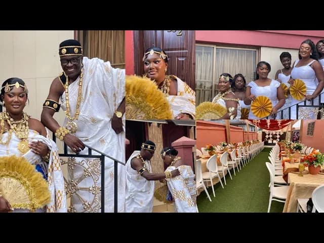 VIDEOS: Kumawood Actor Asare Bediako Marries Longtime Girlfriend Sabina Achiaa In Colourful Ceremony