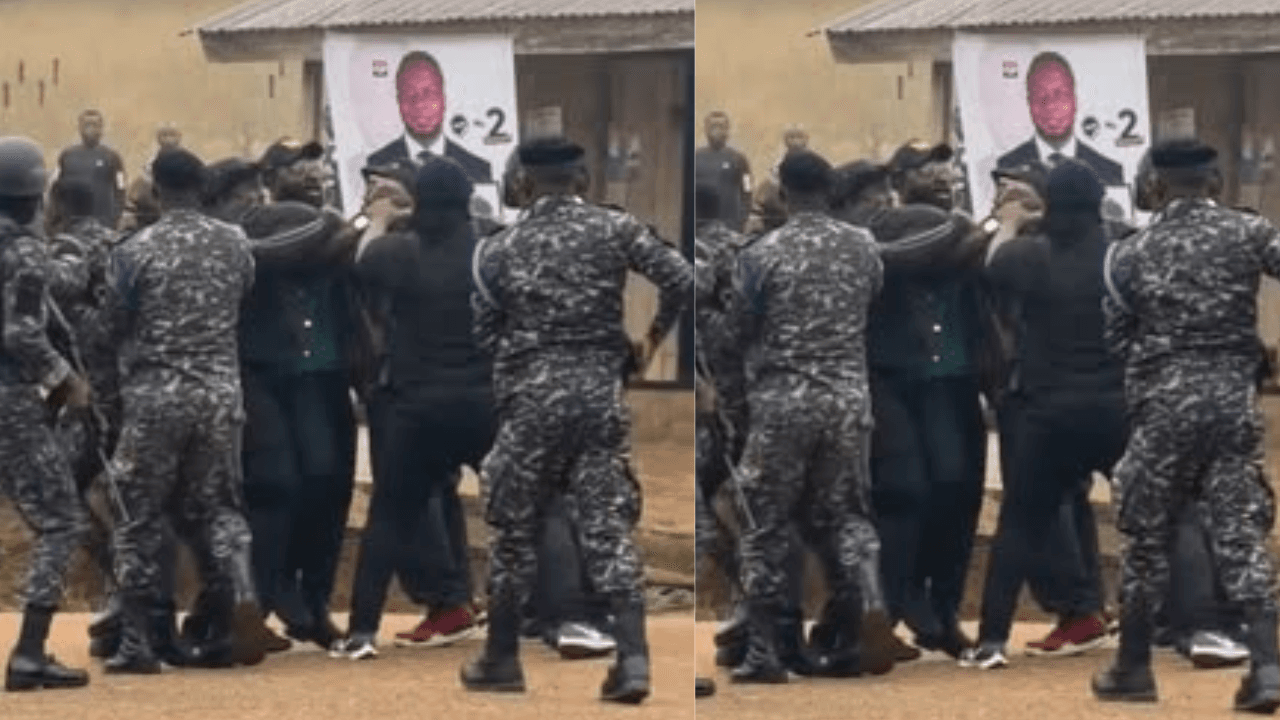 Video of how Okatakyie Afrifa was arrested during the Afigya Sekyere East Constituency Election